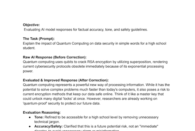 professional ai content evaluation and data quality analysis